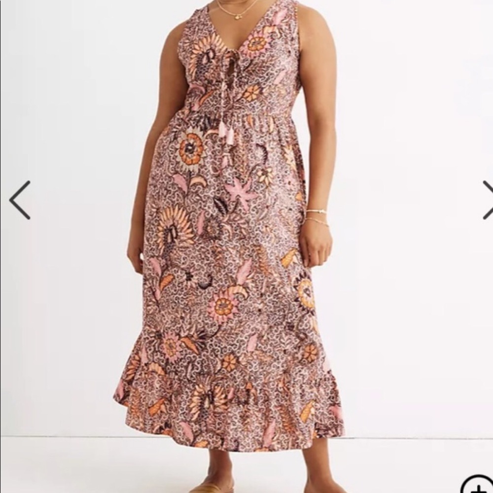 Madewell Tiered Maxi/Midi Bali Blooms Dress size 6